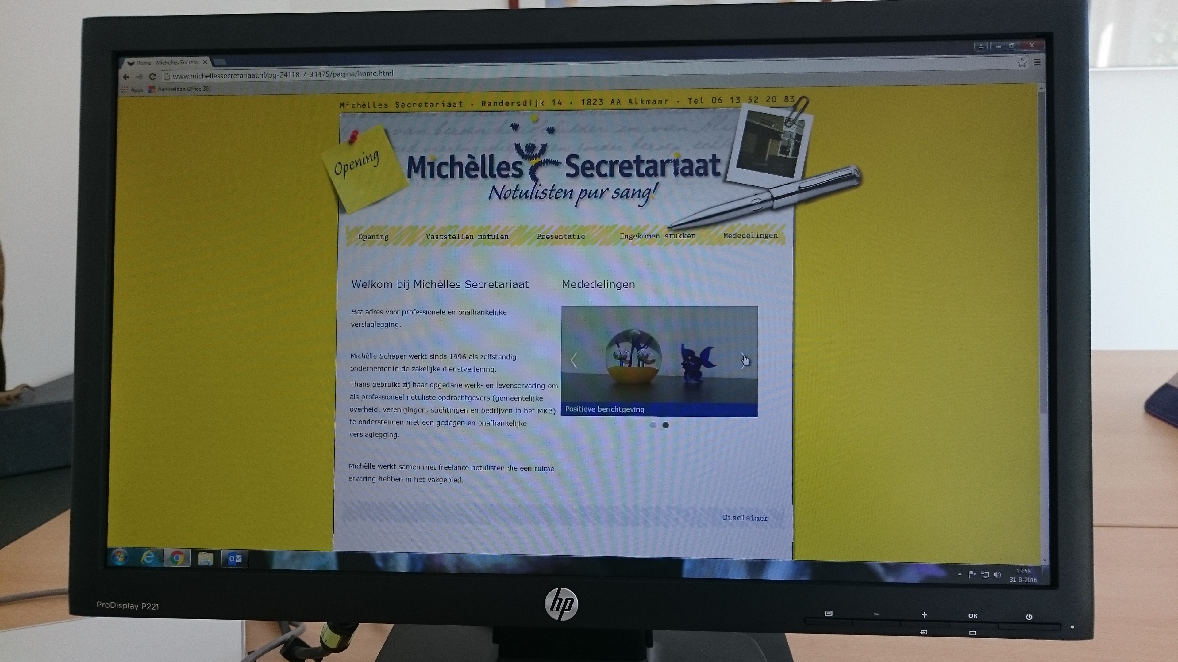 Eerste gesprek nieuwe website.